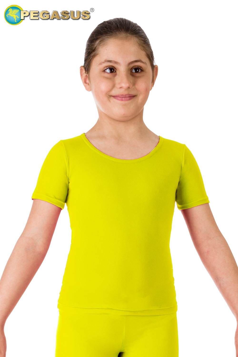 MAGLIETTA DANZA LYCRA MEZZA MANICA GIALLO BAMBINA